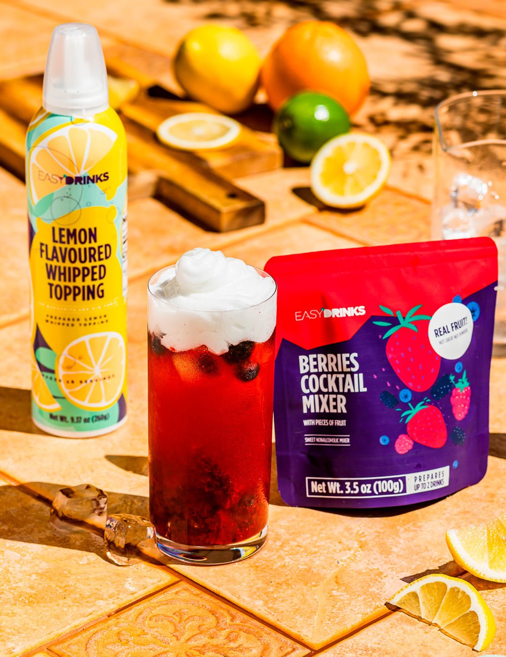 Berries Cocktail Mixer (Real fruit with pieces) - Pack 5x 3.5 oz