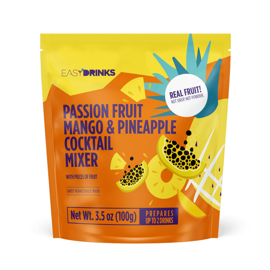 Passion Fruit Mango & Pineapple Cocktail Mixer (Real fruit with pieces) - Pack 3.5 oz