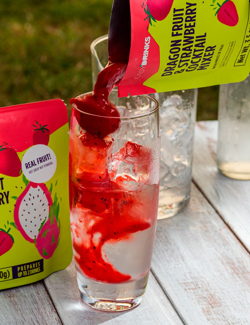 Dragon Fruit & Strawberry Cocktail Mixer (Real fruit with pieces) - 3.5 oz