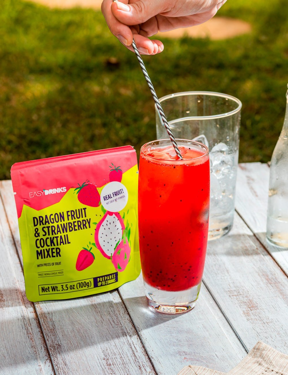 Dragon Fruit & Strawberry Cocktail Mixer (Real fruit with pieces) - 3.5 oz
